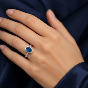 แหวนหมั้นเพชรบลูไดมอนด์ธรรมชาติ 1.20 กะรัต |   แหวนทองคำขาว 14K ทรงบริลเลียนท์คัท |   เครื่องประดับชั้นดีสำหรับผู้หญิงในวันครบรอบแต่งงาน - Product Image 2