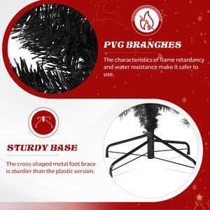 Albero di Natale Artificiale a Forma di Pino da 2,3 m con 350 Luci LED Bianco Caldo e Base Decorativa - Product Image 6