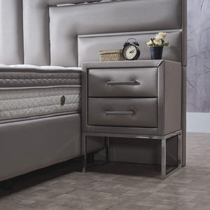 Cadre de lit d'hôtel commercial de style européen moderne avec tête de lit rembourrée et structure en bois de pin pour chambres d'hôtes de luxe - Product Image 4