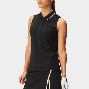 <b>Women's</b> Sleeveless <b>Polo</b> <b>Shirt</b> <b>Black</b> Knitted Quick Dry Casual Golf Top Wholesale Top quality Custom OEM - Product Image 5