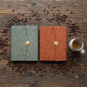 Libreta de Cuero PU Verde Salvia Elegante de Primera Calidad Aurelux, con Sistema de Cierre de 3 Pliegues y Botón Dorado, Agenda Corporativa - Product Image 1