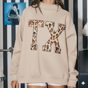 Womens Pink Graphic <b>Mock</b> <b>Neck</b> Sweatshirt Oversized Fleece Casual Winter Pullover - Product Image 3