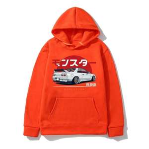 เสื้อฮู้ดลายกราฟิกรถ JDM แบบสั่งทำพิเศษ เสื้อสตรีทแวร์โอเวอร์ไซส์ พิมพ์ลายรถแข่งญี่ปุ่น ยูนิเซ็กส์ สไตล์ Y2K เสื้อพูลโอเวอร์ รับผลิตตามแบบ (OEM) ขายส่ง - Product Image 4