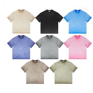 T-shirt Homme Oversize Effet Délavé Vintage Coton Lourd Coupe Ample Décontracté Streetwear Col Rond Qualité Supérieure Tissu Doux - Product Image 3