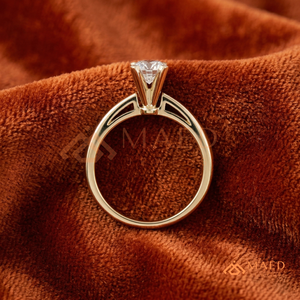 Gold Princess Cut <b>Solitaire</b> <b>Ring</b> for Women Luxury Engagement Style Sparkling Jewelry Design - Product Image 3