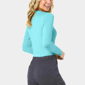 T-shirt sous-blouse à manches longues pour femmes, imprimé et brodé, accessoire de mode médical pour infirmières - Product Image 4