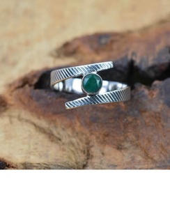 925 Sterling <b>Silver</b> Natural Green <b>Emerald</b> Round Gemstone <b>Ring</b> Handmade May Birthstone Fine Jewelry Gift for Her - Product Image 6
