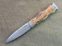 Couteau à lame fixe artisanal Eoin Winston Sports Sgian Dubh, manche en bois, garde-métal, style européen et américain, modèle EWS