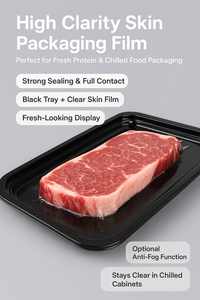 סרט למינציה PET/CPP למגשי בשר ופירות ים |   סרט אריזה שקוף ועמיד למזון - Product Image 2