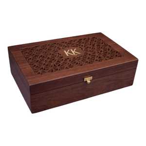 Boîte à bijoux en bois sculptée à la main pour Noël, rangement de cosmétiques - Product Image 1