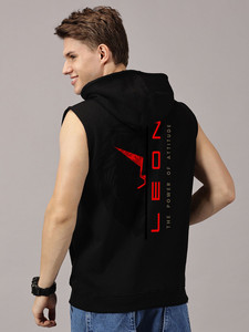 Hoodie sans manches pour homme en polyester/coton, style décontracté, pull à capuche avec poche kangourou, coupe confortable et décontractée - Product Image 2