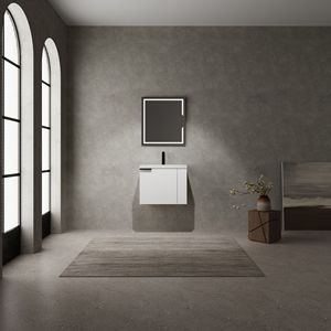 Mobile Bagno Moderno da 24 Pollici con Lavabo Integrato, Set Mobiletto Bagno Bianco con Ampio Spazio per Bagni Piccoli - Product Image 3