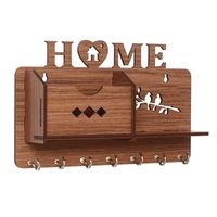 Porte-clés mural en bois écologique, durable, artisanal, organisateur de courrier et de clés