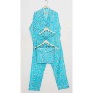 Conjunto de Pijama de Manga Larga Floral de Lujo 100% Algodón Transpirable para Fiesta Nupcial, Ropa de Dormir Cómoda para Verano - Product Image 5