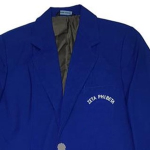 Blazer Personalizado WIDE GREEK HOUSE para Mujer, Color Azul Rey, Cuello con Muescas, Ribete Blanco, Cierre de un Solo Botón, Manga Larga, Corte Regular - Product Image 2