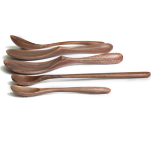 Cuillère à dessert en bois de noyer noir de style japonais, cuillères à café et à miel, cuillère longue pour mélanger, cuillère à soupe et à riz, ustensiles de cuisine - Product Image 2