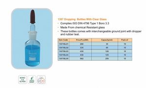 Flacon compte-gouttes en verre de 30 ml, récipient de stockage d'échantillons de laboratoire - Product Image 2