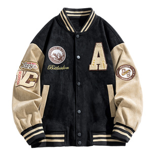 Blouson universitaire personnalisé pour homme, style streetwear hiver, broderie premium, OEM/ODM, 100% laine peignée, logo frontal - Product Image 5