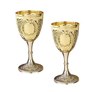 Calice en laiton, gobelet artisanal détaillé, tasse à boire vintage, vaisselle traditionnelle, décoration médiévale élégante, objet de décoration classique - Product Image 2