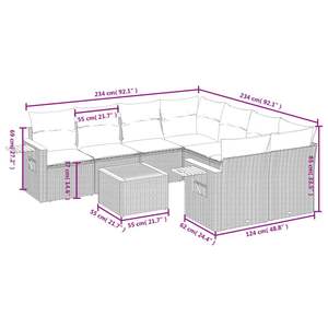 Set Divano da Giardino Bianco Crema e Nero - Product Image 3
