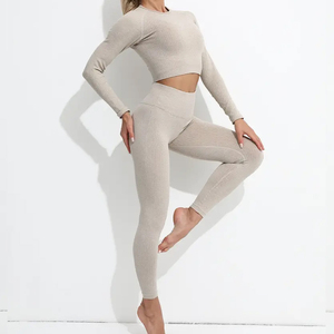 High Quality Eco-Friendly Breathable Animal Print Zippers Elastic Waist Leggings Bra Workout Set Front Logo Women's Sports - Product Image 4