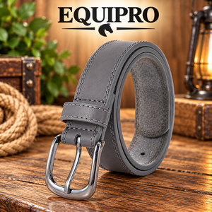 Ceinture en cuir de vachette véritable Equipro Grey, imprimé animal, boucle carrée en alliage, sangle décontractée, largeur 3,5 cm, longueur 110 cm, durable - Product Image 2