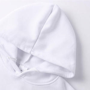 Latest Style New Arrival Streetwear Boxy Fit Hooded Collar with Embroidered Technics Solid Pattern Solid Color <b>Men</b> Cotton Hoodie - Product Image 4