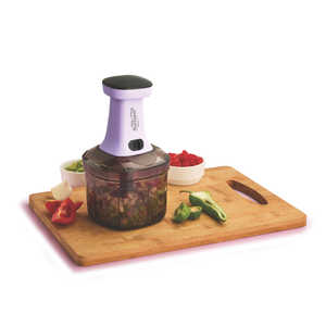 Compact manual food <b>chopper</b> with durable plastic body and sharp stainless steel blades for effortless <b>vegetable</b> and fruit - Product Image 2