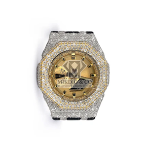 Reloj de Cuarzo Redondo de Lujo para Hombre MIKDIO & CO, Esfera con Diamantes Moissanite, 40 mm, Correa de 20 mm con Diseño de Moneda Antigua - Product Image 1