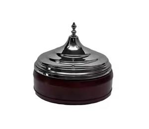 Olla de Acero Inoxidable Premium con Tapa y Base con Acabado de Madera para Servicio de Buffet en Hoteles, Catering y Bodas - Product Image 1