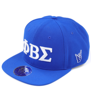 Phi Beta Sigma Snapback Cap Royal Blue Greek Letter <b>Hat</b> Adjustable <b>Flat</b> Brim Sorority Fraternity Apparel Stylish Cap - Product Image 1
