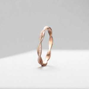 Minimalist Moissanite Round Cut Diamond <b>Eternity</b> Rope Band <b>Ring</b> For Women's Original 925 <b>Silver</b> Fine Birthdays Gift For Partner - Product Image 1
