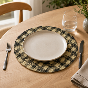 Rattan Handwoven Customizable <b>Placemat</b> Geometric Pattern Bless Our Nest Printed Home Decor Table Mat Bohemian Style Washable - Product Image 3