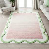 Tapis d'intérieur moderne de luxe en laine et soie, tufté à la main, texturé, à poils ras, motif floral |   Sur mesure, adapté aux animaux domestiques, antidérapant, 1 pièce