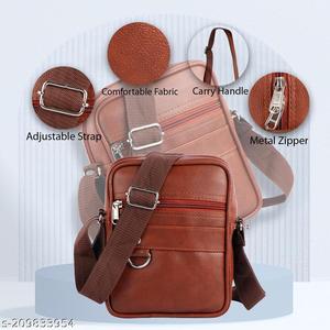 Sac à bandoulière en cuir PU pour homme RUB INTERNATIONAL - Élégant, tendance, imperméable, durable, portable, avec fermeture éclair - Product Image 2