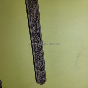 Nouvelle arrivée : ceinture en cuir marron pour homme, à motifs floraux embossés, style western, avec boucle en cuir assortie - Product Image 4