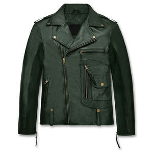 Chaqueta de cuero para motocicleta con capucha personalizada, chaqueta de cuero de oveja original, chaqueta de cuero informal al por mayor para hombre, cálida y de talla grande. - Product Image 1