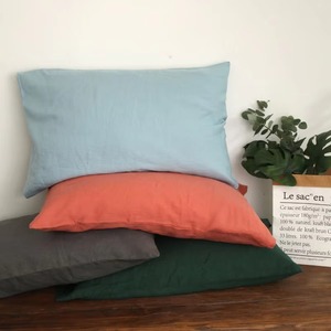 Solid Rust <b>Orange</b> Square Linen Cushion Cover Breathable Woven <b>Pillow</b> Case for Home - Product Image 4