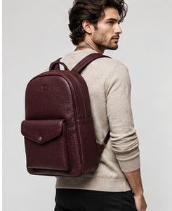 Sac à dos de voyage léger et portable pour homme, en cuir véritable, style vintage minimaliste, idéal pour le bureau et les affaires - Product Image 2