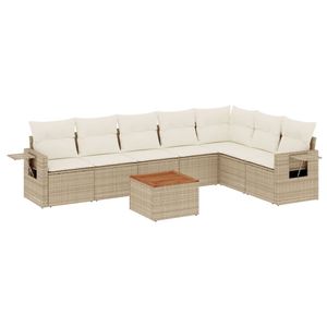 Conjunto de Sofás de Jardín de Ratán Beige, 6 Plazas, Muebles de Exterior Contemporáneos Resistentes a la Intemperie - Product Image 4