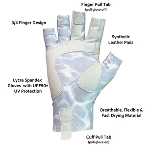 Gants de pêche avec logo personnalisé |   Fermeture Velcro à profil bas et ajustement sécurisé |   Gants de pêche personnalisés OEM à prix avantageux, directement de l'usine - Product Image 5