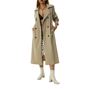 Cashmere Fabric 20% Cashmere 80% Wool Luxury White MIAH CASHMERE LONG COAT New Style Round Neck Long Coat for Women With Belt - Product Image 2