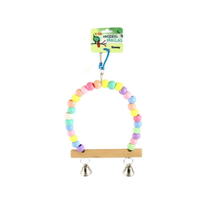 Juguete Acrílico para Pájaros Yommy de 18 cm, Percha con Cuentas y Campanas para Accesorios de Jaula - Product Image 2