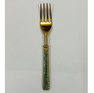 Mango con textura dorada, tenedor dorado, cubiertos elegantes de acero inoxidable, accesorio elegante para mesa de comedor, cubiertos modernos, diseño lujoso - Product Image 1