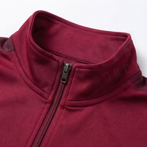 Men's <b>Maroon</b> White Color Block Track Jacket Full Sleeve Stand Collar Zipper Front Sporty Style Breathable Polyester Autumn Wear - Product Image 4