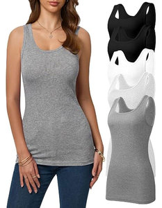 Women Solid Color Knitted Tank <b>Tops</b> Scoop Neck Sleeveless Casual <b>Top</b> Breathable Cotton Blend Regular Length - Product Image 4