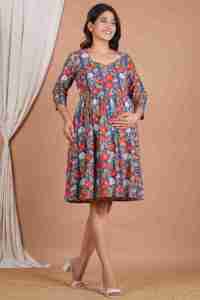 Nuevo Vestido de Maternidad de Algodón 2026 con Acceso para Lactancia sin Cremallera, Túnica Larga Tipo Kimono para Mujer, Bata de Lactancia Floral de Algodón - Product Image 4