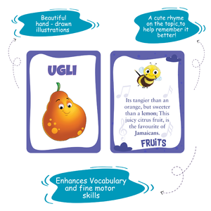 Cartes Flash Fruits de A à Z de Biplob, 28 cartes illustrées et rythmées recto-verso pour l'apprentissage de l'alphabet et du vocabulaire, pour les enfants de 2 à 7 ans - Product Image 3