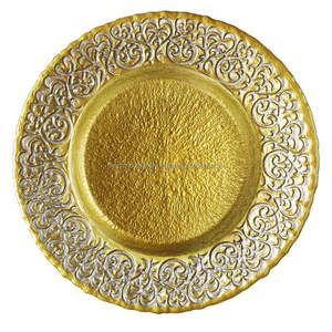 Assiette de présentation décorative en métal pour les occasions festives, idéale pour les mariages, les anniversaires et les dîners de fête. - Product Image 5
