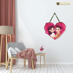 Décoration murale en bois en forme de cœur pour couple, style rustique moderne, cadeau pour la Saint-Valentin - Product Image 4